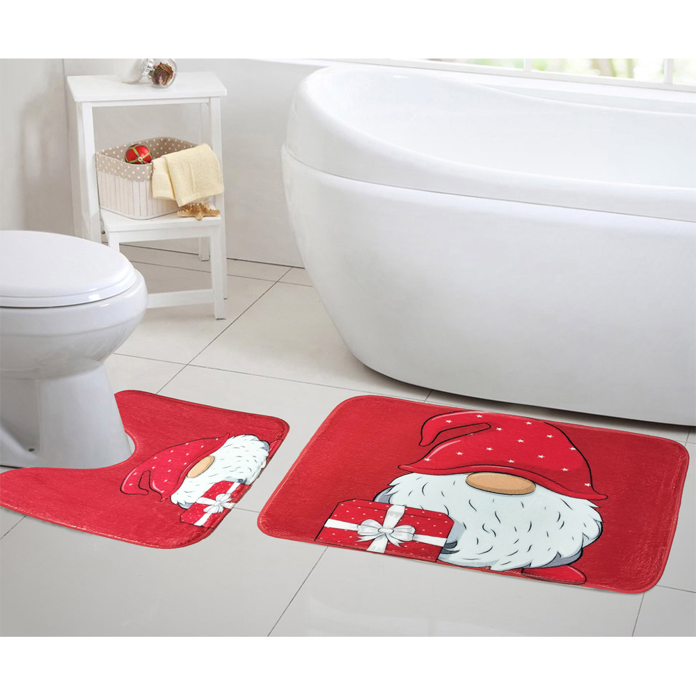 Noel Square Red Gonks Gift Parcel Xmas Bath Set 2 Piece Image 2