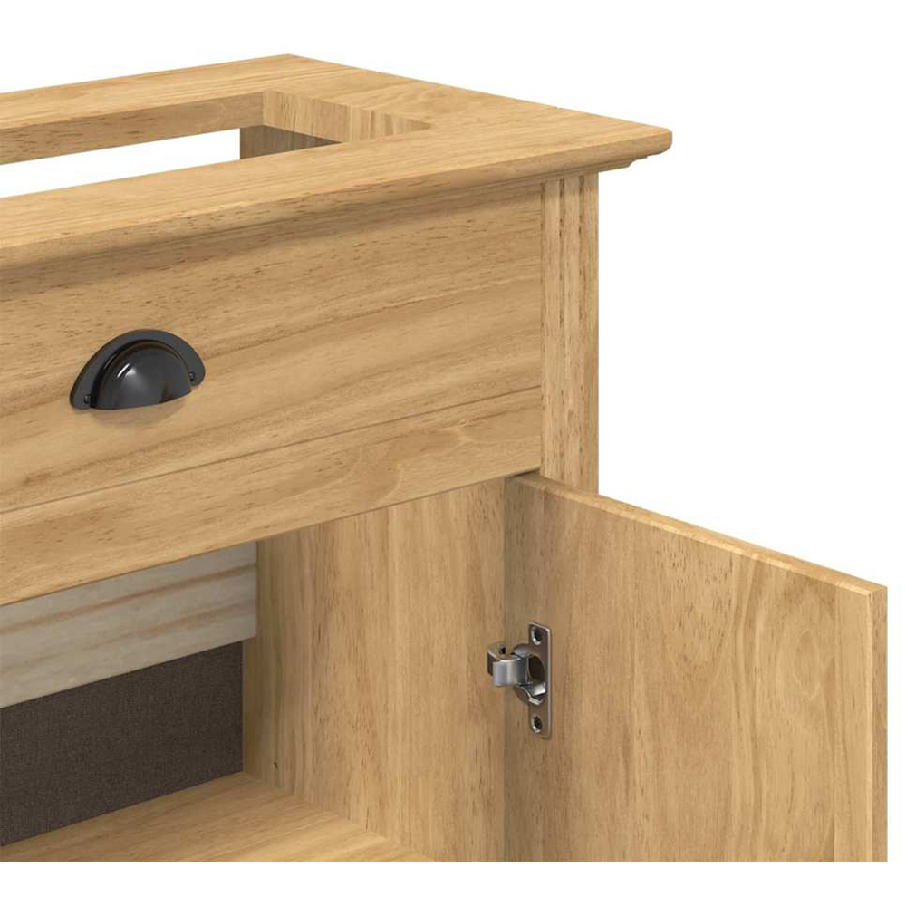 vidaXL Bodo 2 Door Single Drawer Honey Brown Bathroom Cabinet Image 8