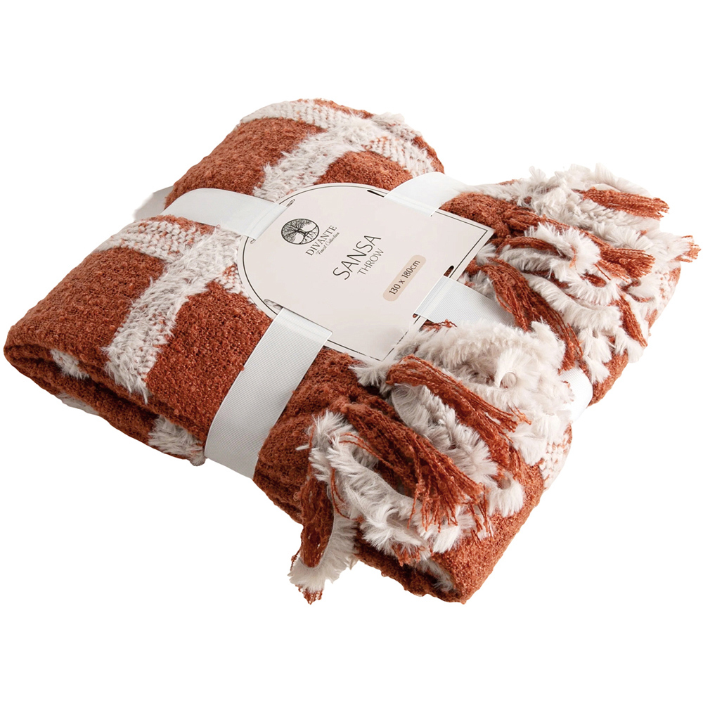 Sansa Checkered Throw Rust Image 2