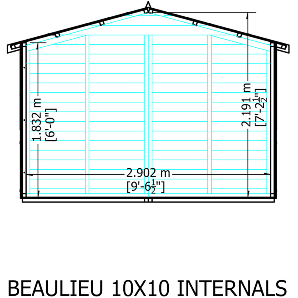 Shire Beaulieu 10 x 10ft Double Door Shiplap Apex Summerhouse Image 4