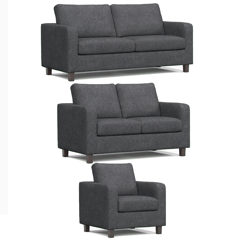 York 6 Seater Grey Turin Sofa Suite Image 2