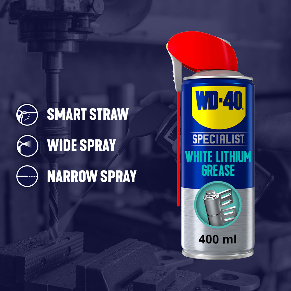 WD-40 Specialist All-Weather Protection White Lithium Grease Spray 400ml 3 Pack Image 7