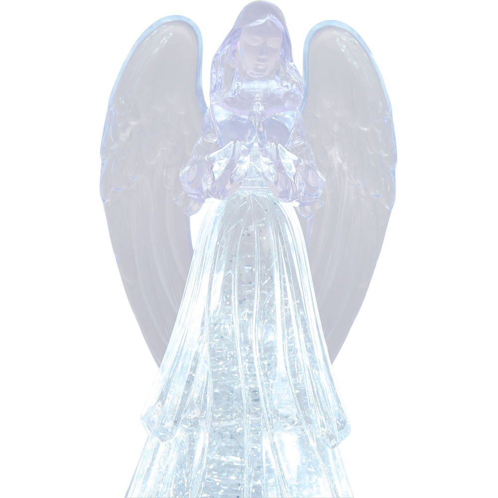 Glitter Spinning Light Up Angel Ornament Clear Image 7