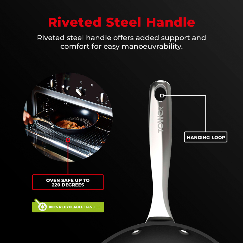 Tower Smart Start 24cm Black Ultra Forged Aluminium Non-Stick Frying Pan Image 8