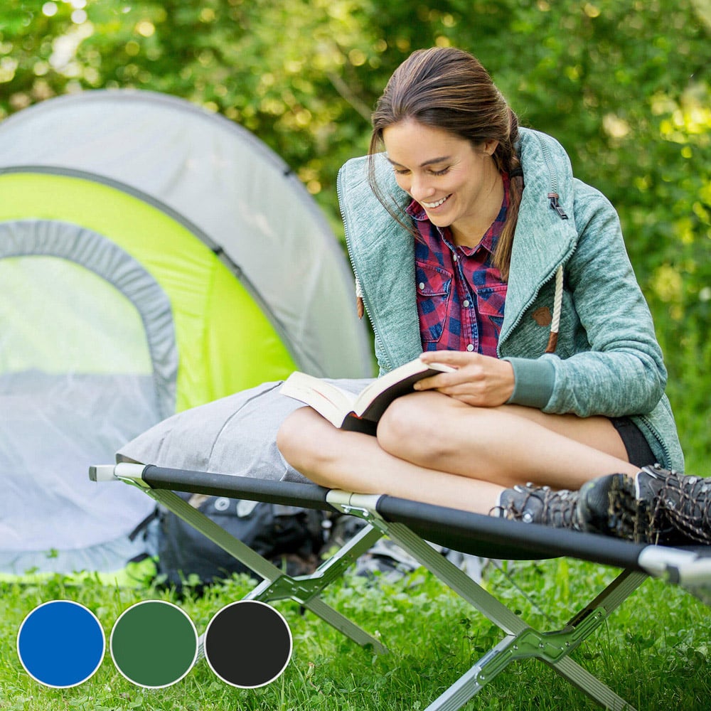 tectake Black Aluminium Camping Beds 3 Pack Image 7