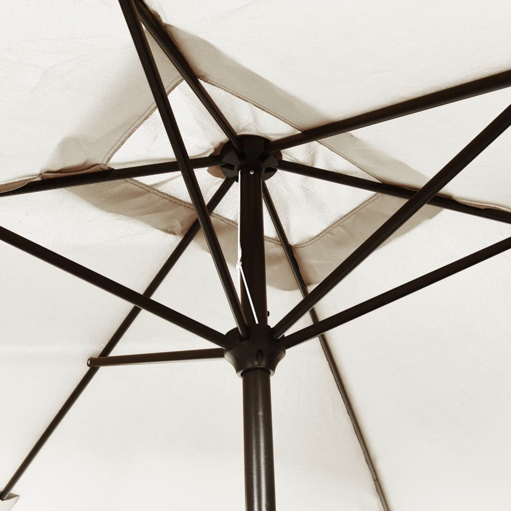 vidaXL Sand White Rectangular Crank and Tilt Garden Parasol 2 x 3m Image 4
