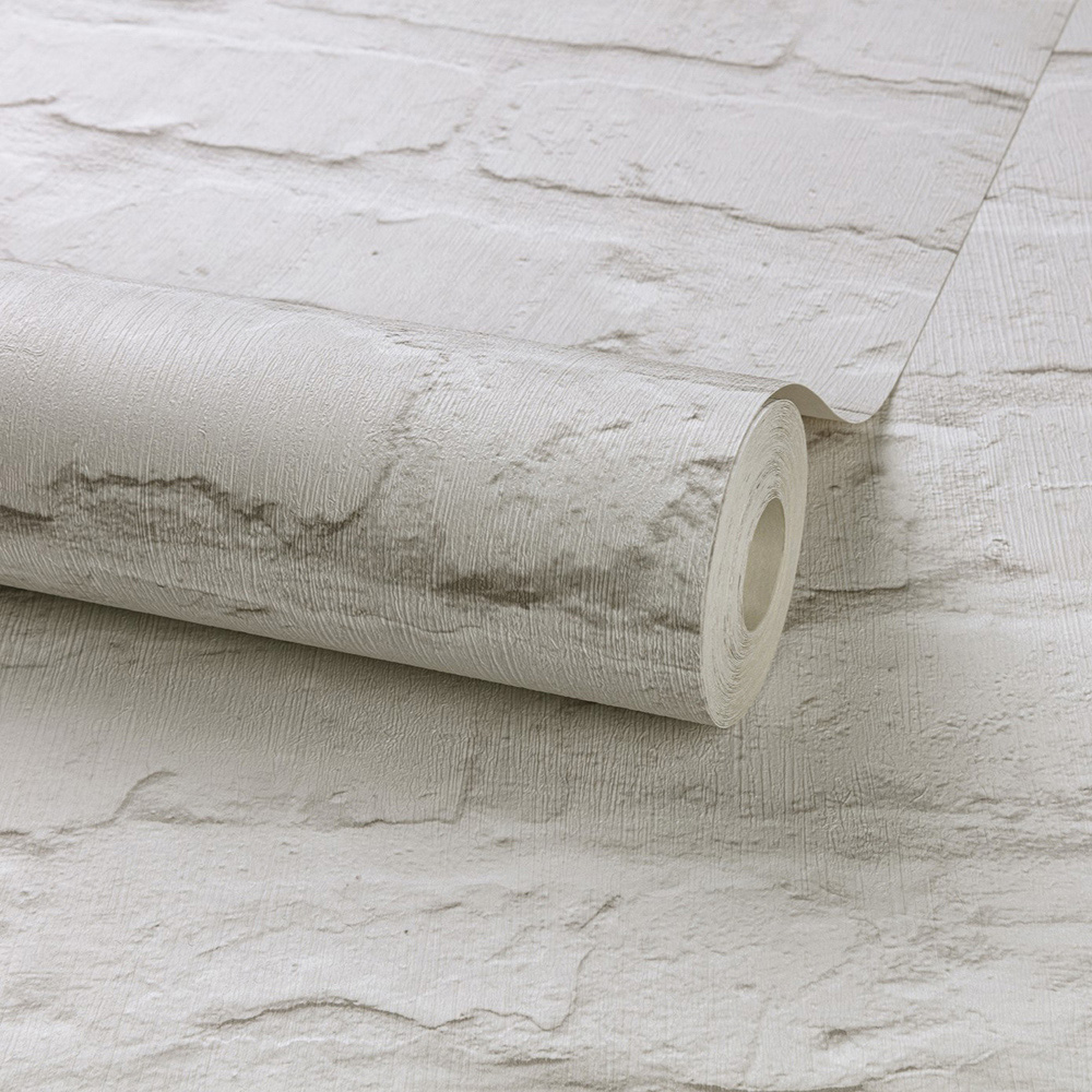 Grandeco White Brick Wallpaper Image 2
