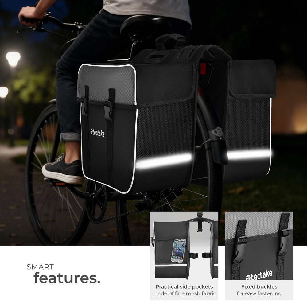 tectake Black and Red Water-Repellent Georg Frame Bicycle Bag Set 10 x 20 x 9.5cm Image 5