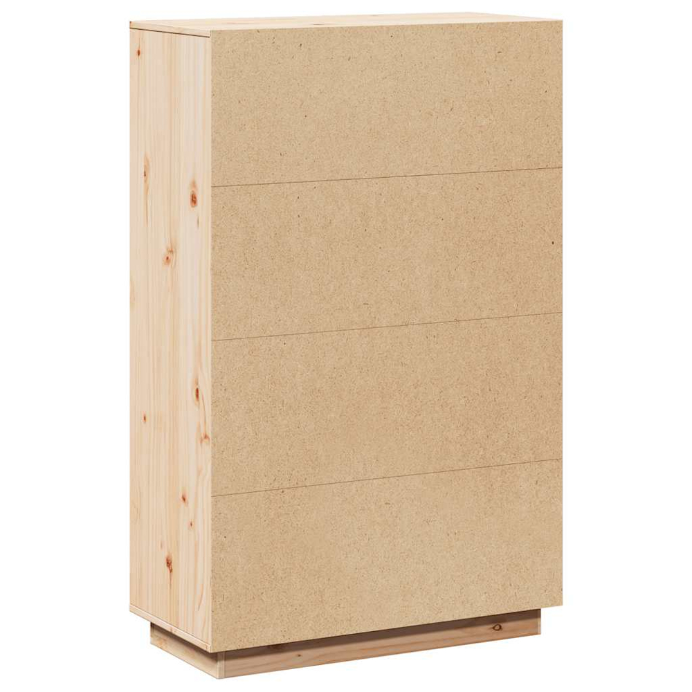 vidaXL 3 Door 3 Shelf Natural Solid Pine Wood Highboard Image 8