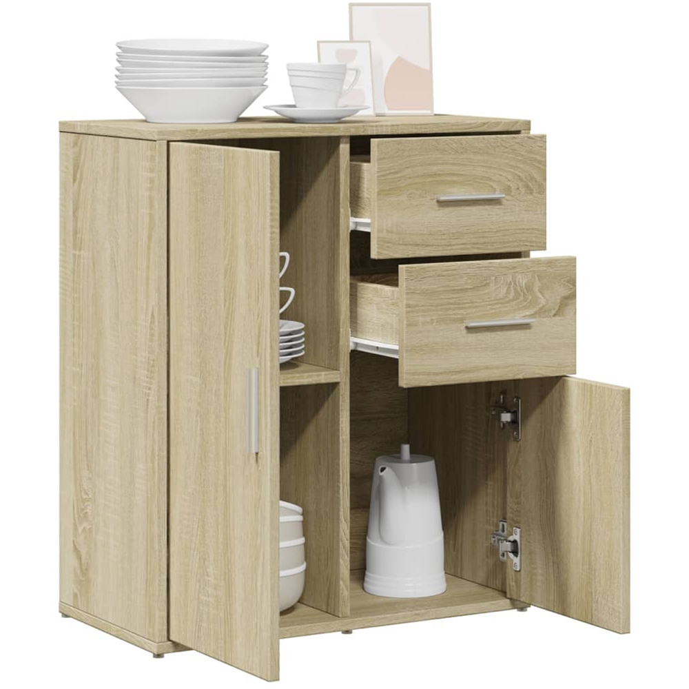 vidaXL 2 Door 2 Drawer Sonoma Oak Sideboard Image 4