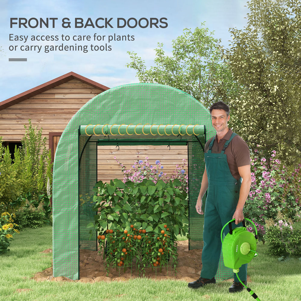 Outsunny Green PE 6 x 6ft Polytunnel Greenhouse Image 4
