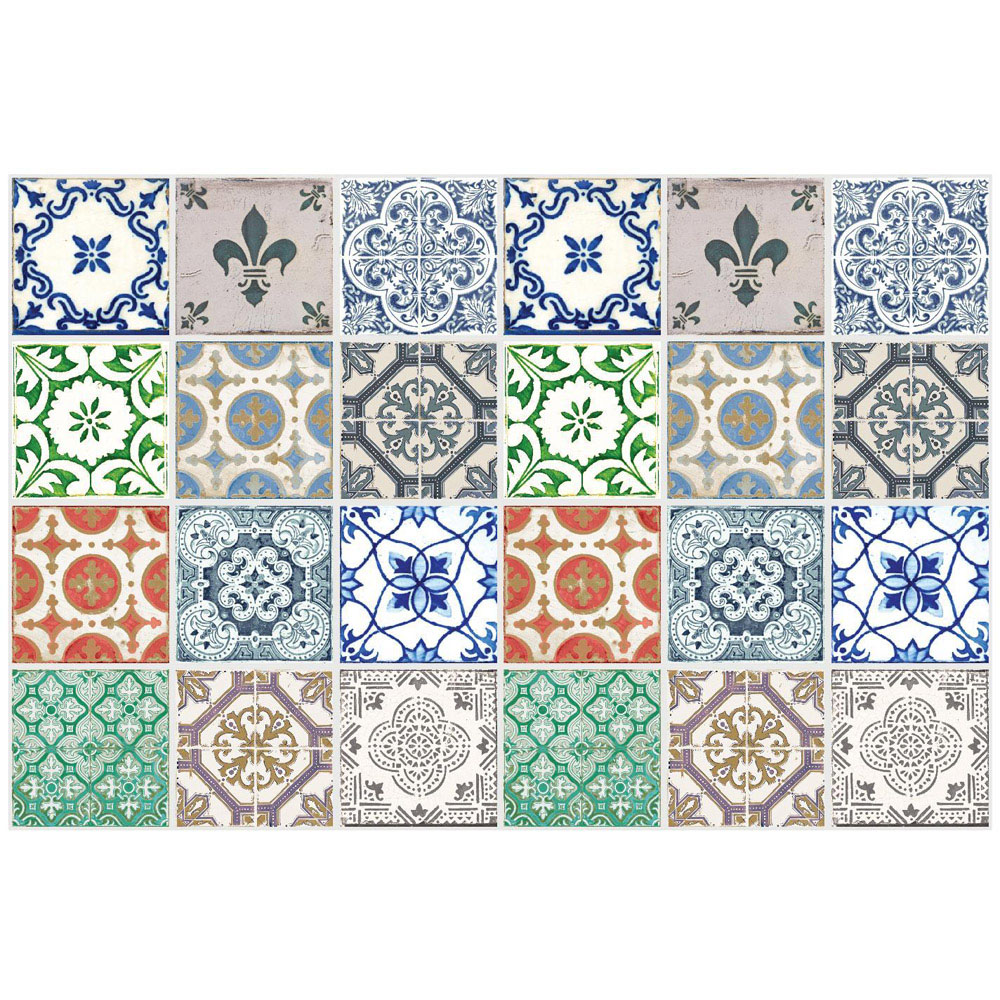 Walplus Vintage Porcelain Tile Sticker 24 Pack Image 2