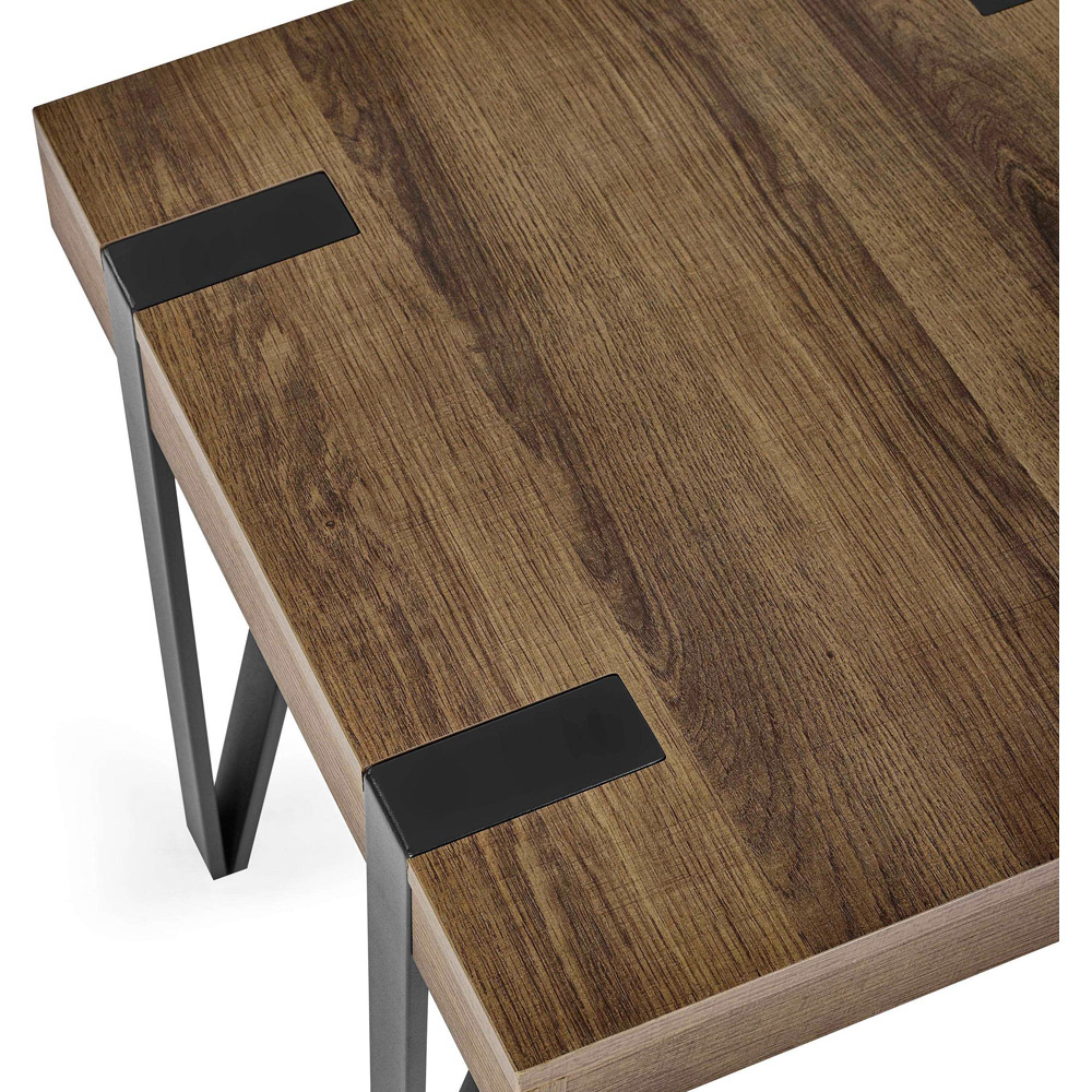 Julian Bowen Troy Rustic Wood Effect Square Side Table Image 6
