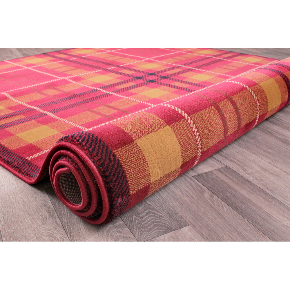 Portland Urco Red Tartan Check Rug 80 x 150cm Image 3