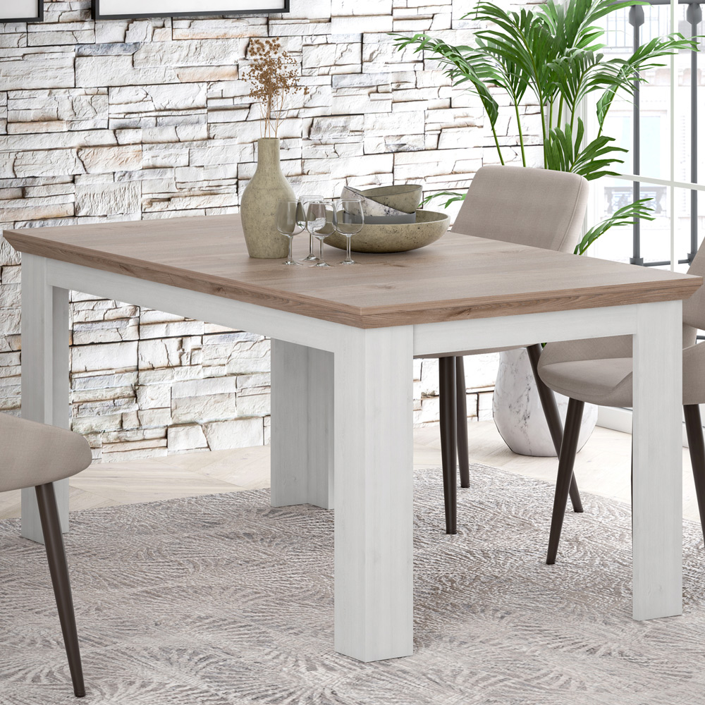 Florence Illopa 4 Seater Extending Dining Table Nelson and Snowy Oak Image 1