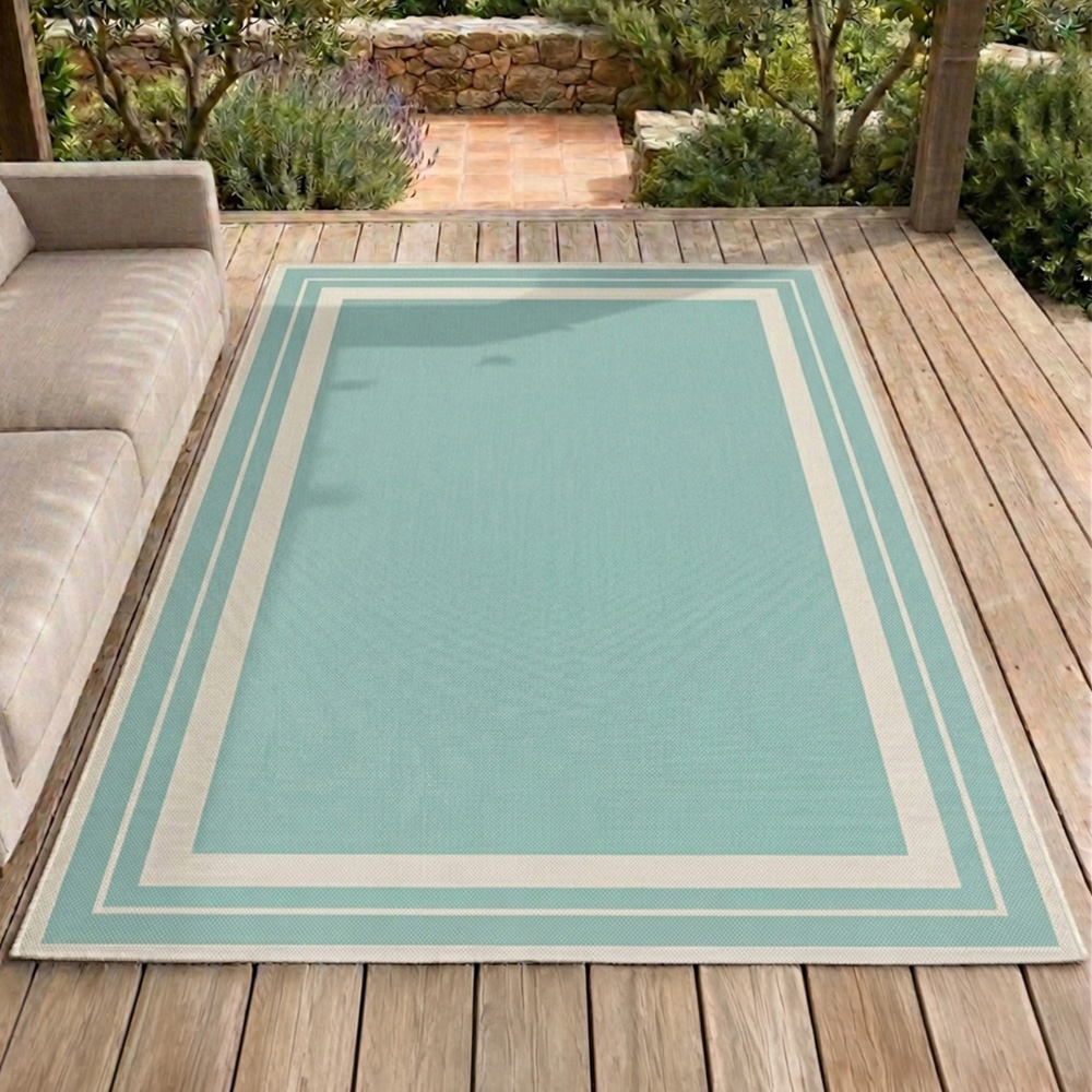 Portland Rugstyle Aqua Border Rug 200 x 290cm Image 1