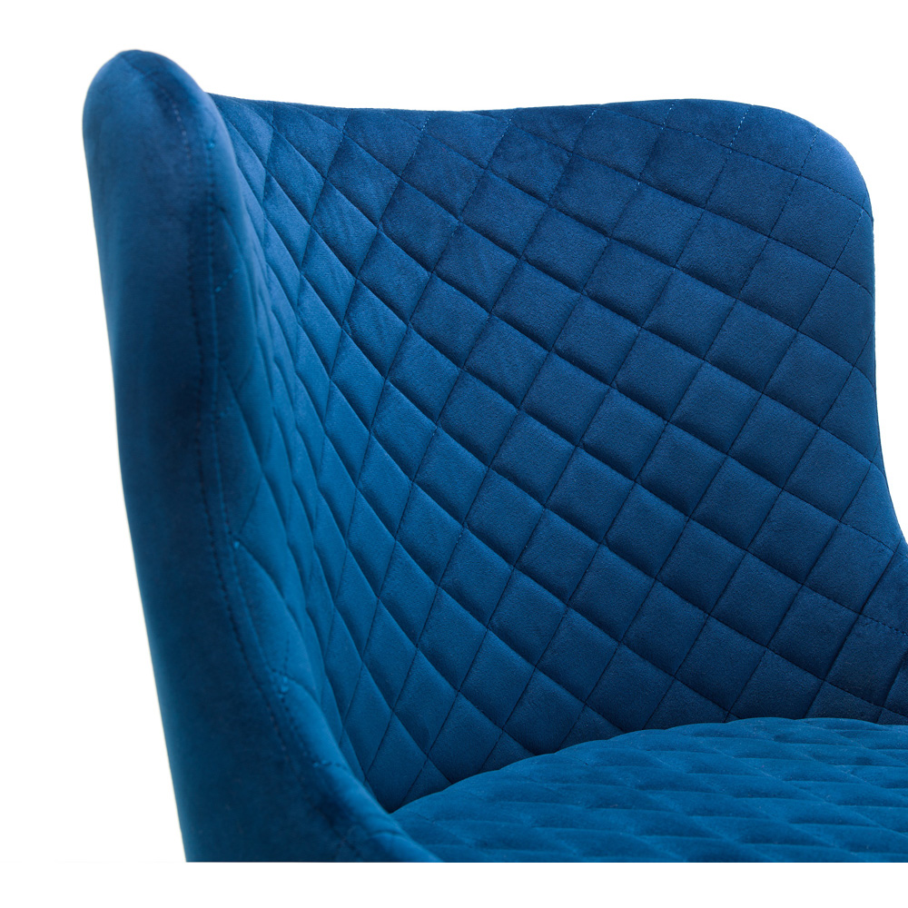 Julian Bowen Luxe Blue Velvet Bar Stool Image 4