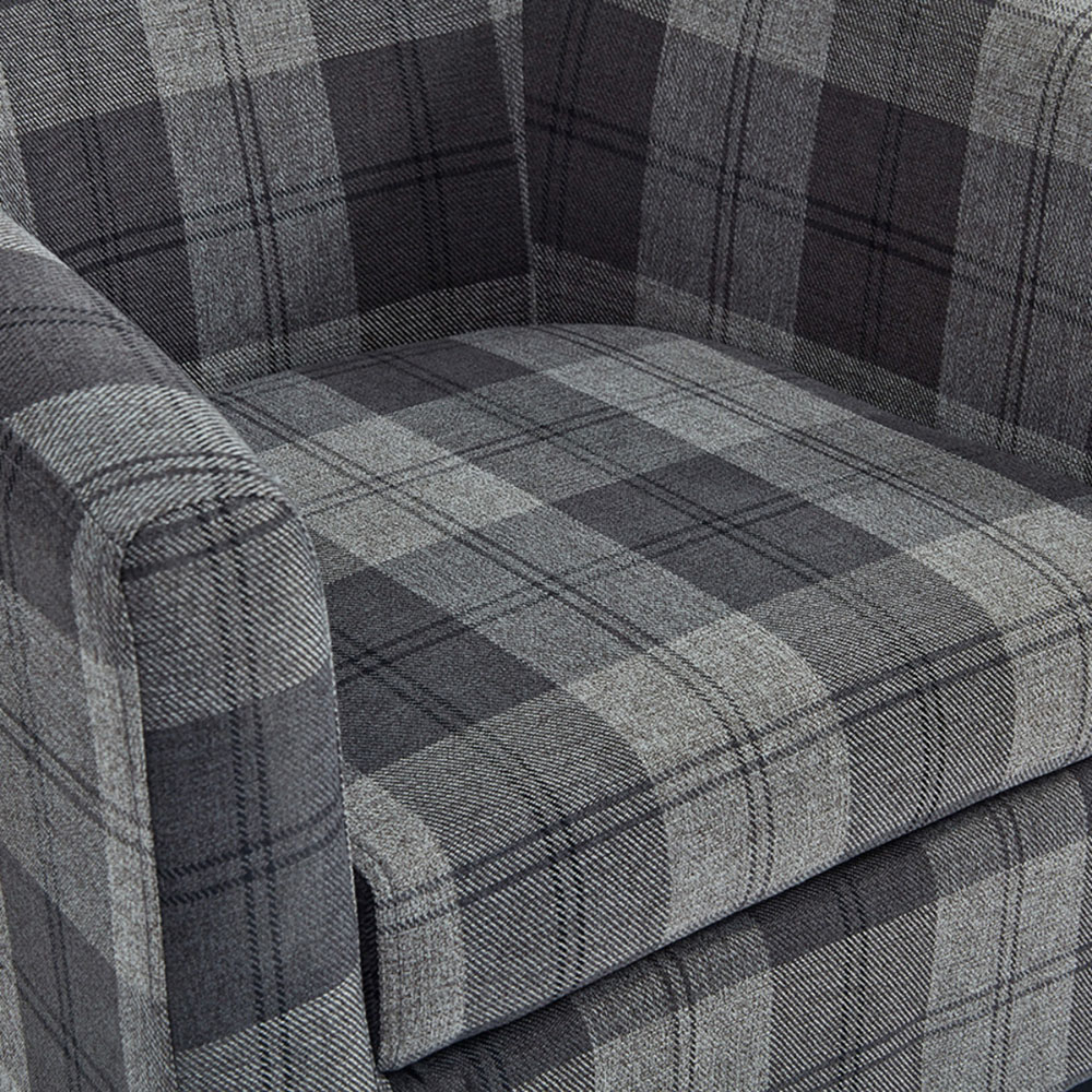 Home Detail Canberra Grey Tartan Tub Chair Image 4
