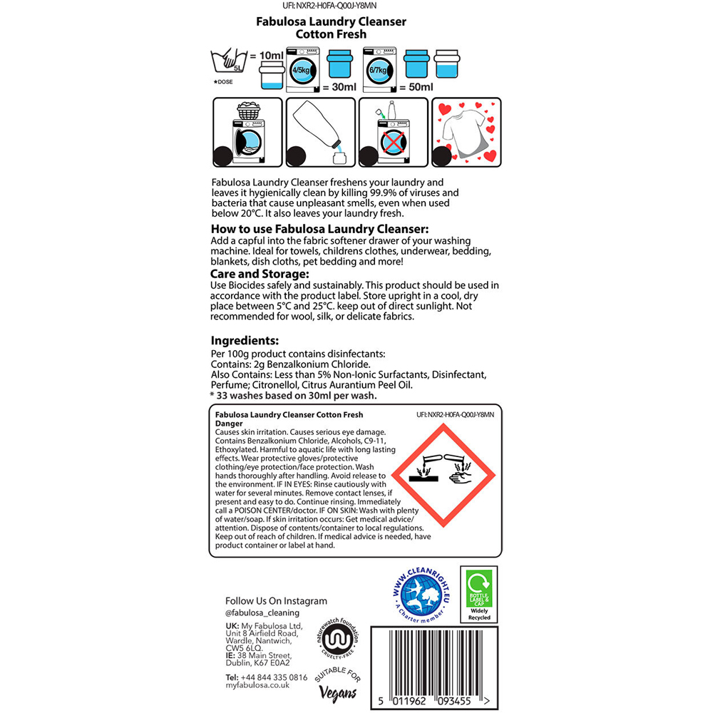 Fabulosa Antibacterial Laundry Cleanser Image 2