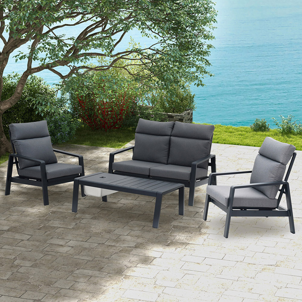 Marseille 4 Seater Lounge Dining Set Grey Image 4