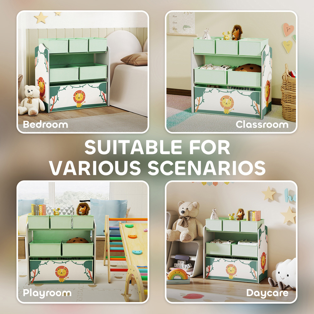 AIYAPLAY 3 Tier Green Kids Storage Shelf Image 7