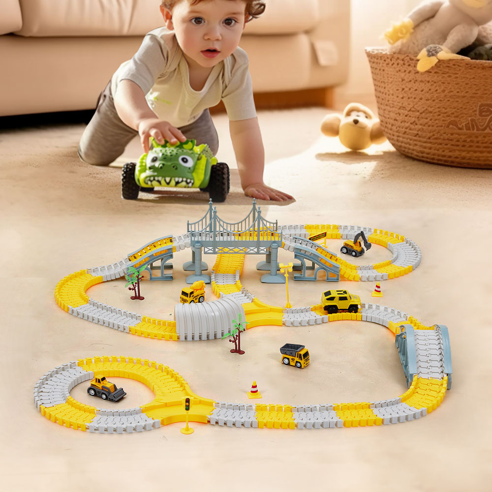 Tommy Toys Kids Plastic Construction Toy Race Track Set Image 2