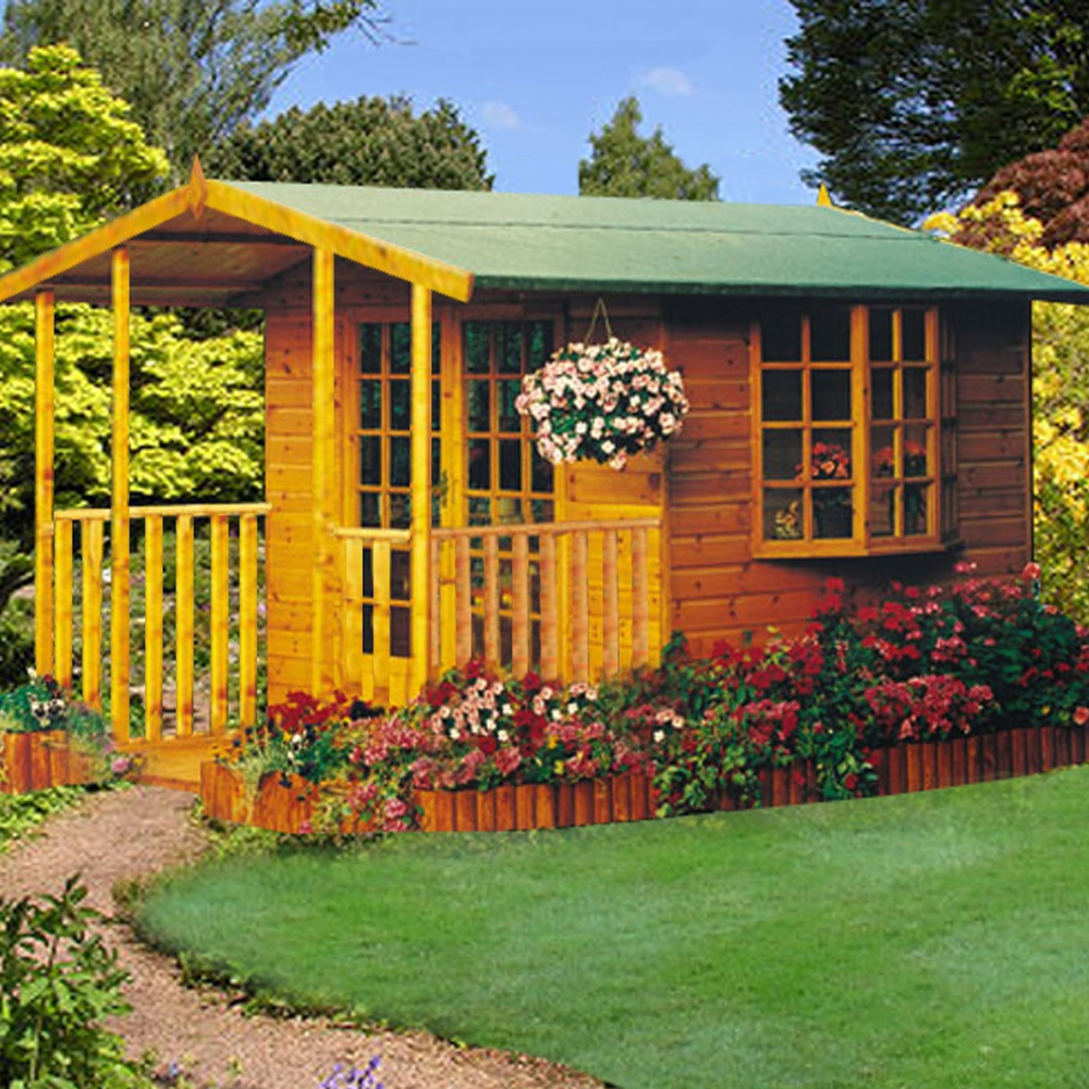 Shire Fleur De Lys 8 x 9ft Double Door Shiplap Apex Summerhouse Image 2