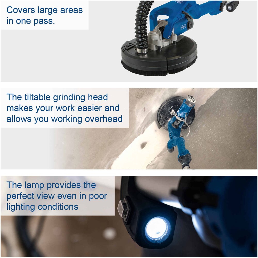 Scheppach DS920 225mm Disc Wall and Ceiling Sander with LED Light 710W Image 6