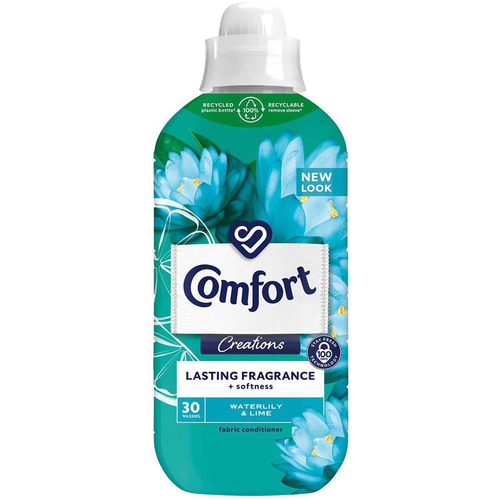 Comfort Creations Waterlily and Lime Lasting Fragrance Fabric Conditioner 30 Washes 900ml 2 Pack Image 2