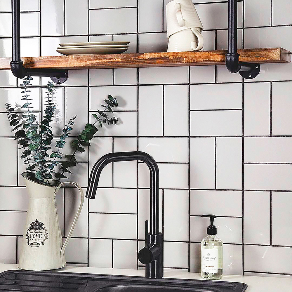 Top Ceramics Metro White Gloss Flat Ceramic Wall Tile 100 x 200mm 0.88sqm Image 1