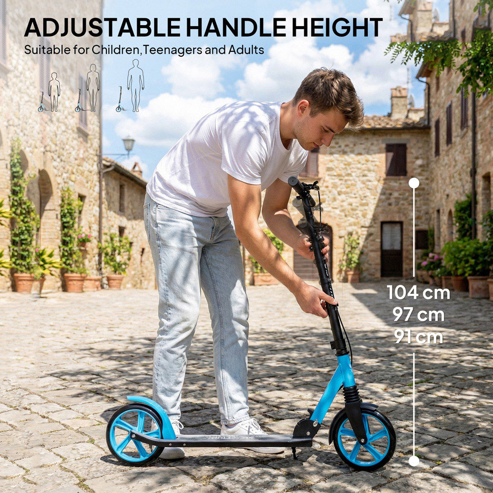 HOMCOM Blue Adjustable Folding Kick Scooter Image 8