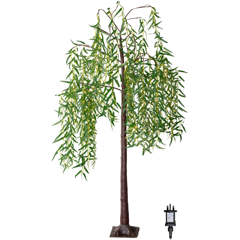 Samuel Alexander 384 Warm White LED Tall Pre-Lit Artificial Christmas Willow Tree 7ft Image 3