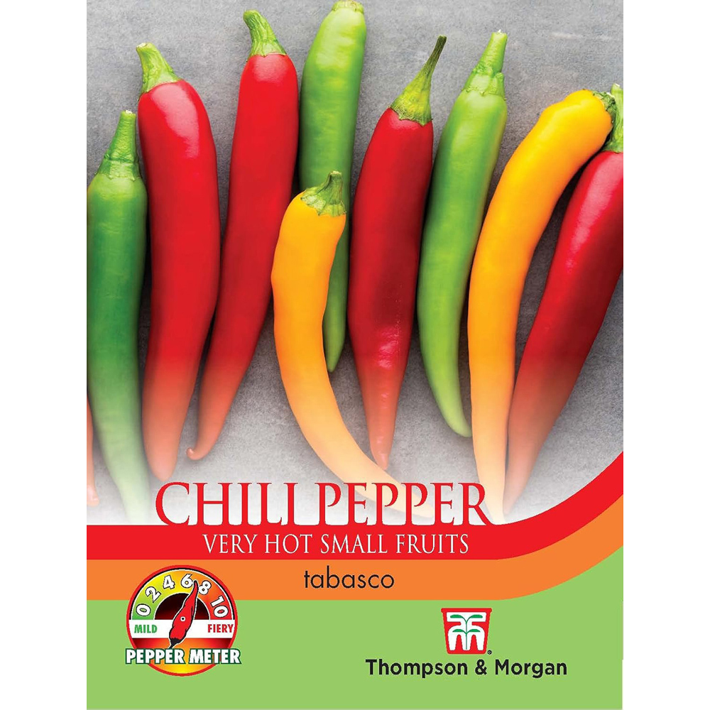 Thompson & Morgan Chilli Pepper Tabasco 10 Seeds Packet Image 2