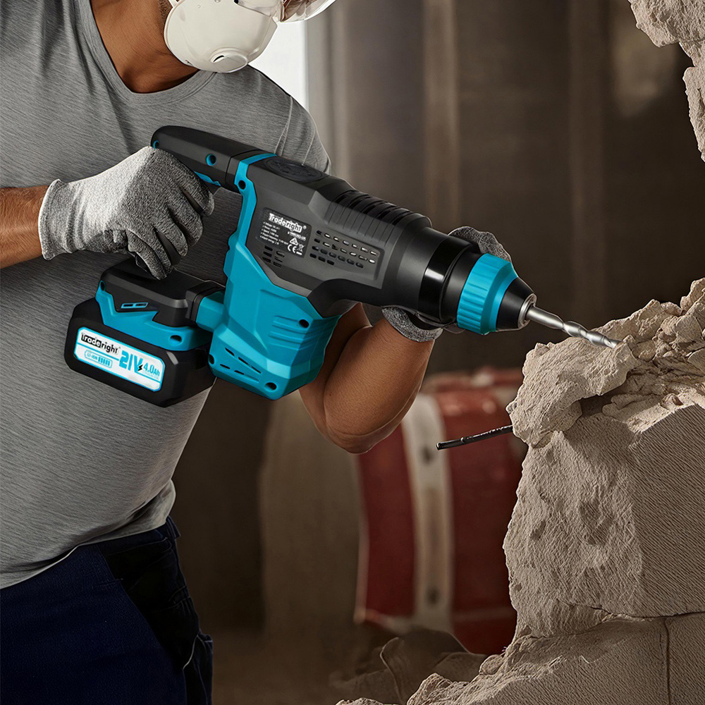 Traderight HW0302-UK SDS Plus Cordless Rotary Hammer Drill with Accessories 21V Image 4