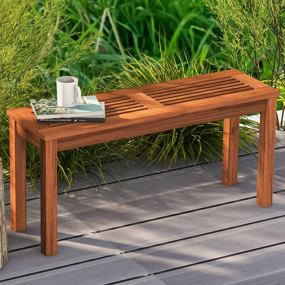Costway 2 Seater Wooden Garden Bench Image 1