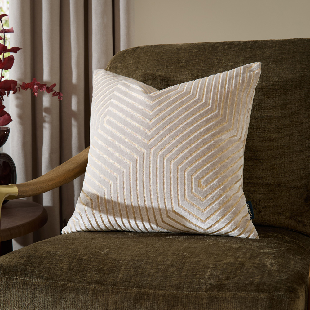 Paoletti Christmas Evoke Oyster Cut Velvet Cushion 45 x 45cm Image 6