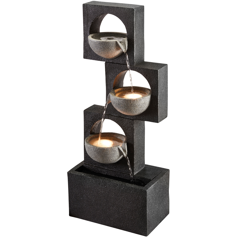 Garden Gear Serenity Modern Granite Cascading Bowls Water Feature Image 1