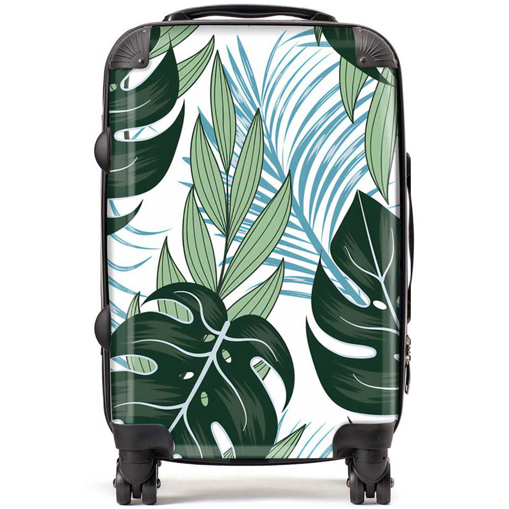 Warren Reed Designer Cabin Tropical Pattern with Bright Plants and Flowers Suitcase Image 1