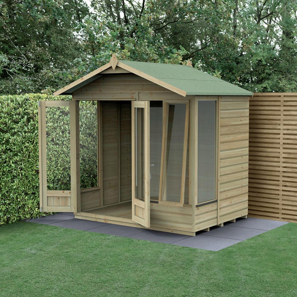 Forest Garden Beckwood 7 x 5ft Single Front Opening Shiplap Apex Summerhouse Image 2