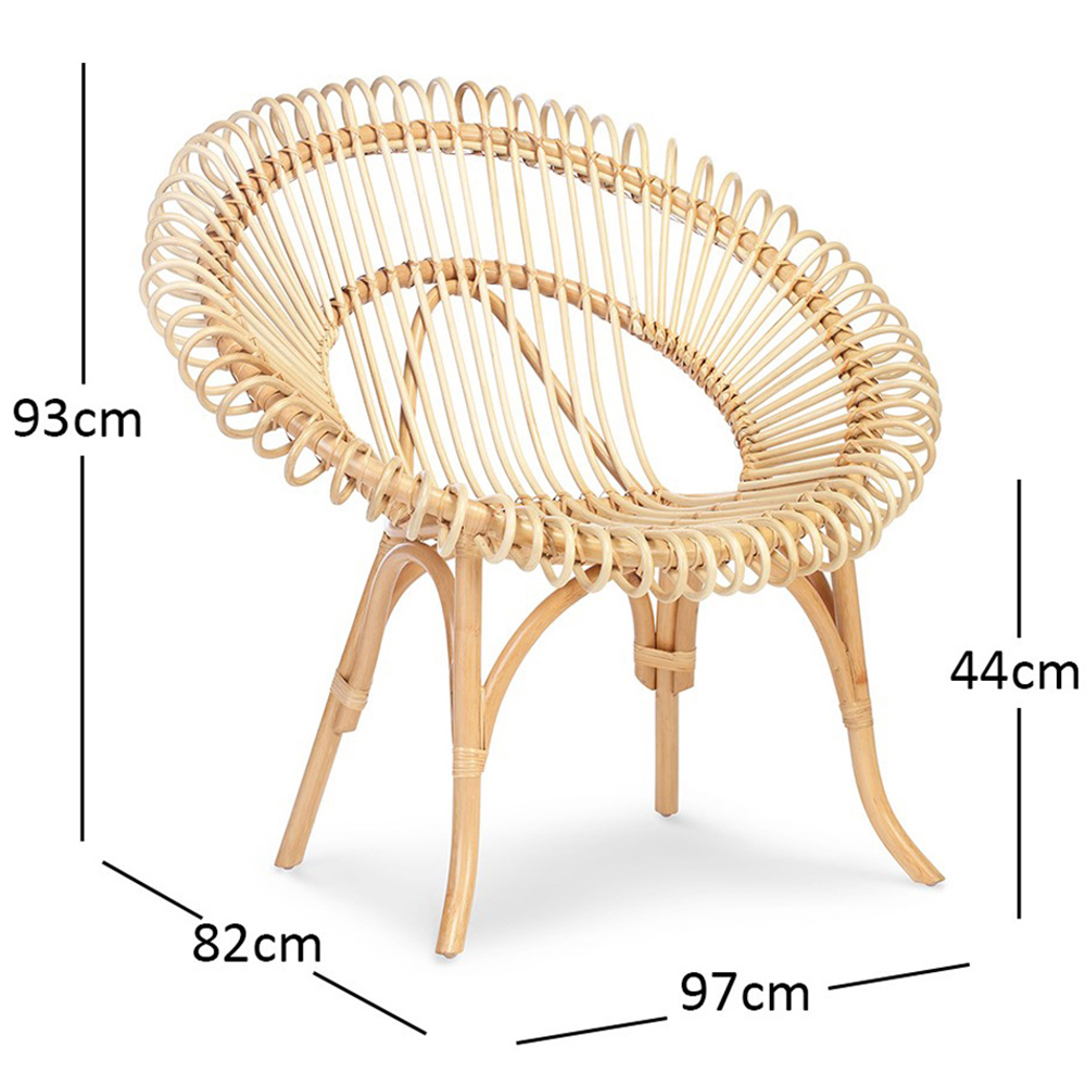 Desser Shanghai Natural Rattan Wicker Chair Image 8