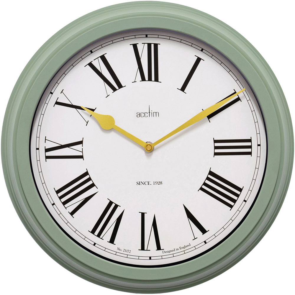 Acctim Turin Myrtle Green Outdoor Wall Clock Image 1