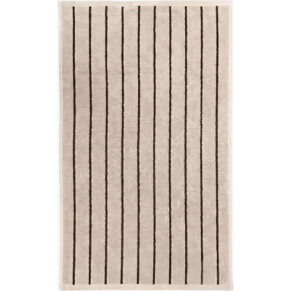 Allure Bath Fashions Taupe and Chocolate Strand Striped Hand Towel 50 x 90cm 2 Pack Image 3