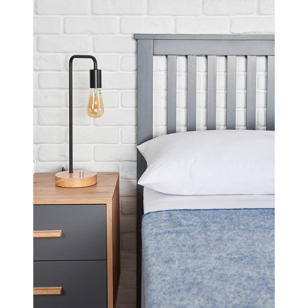 Home Treats King Size Grey Wooden Ottoman Bed with Mattress Image 4