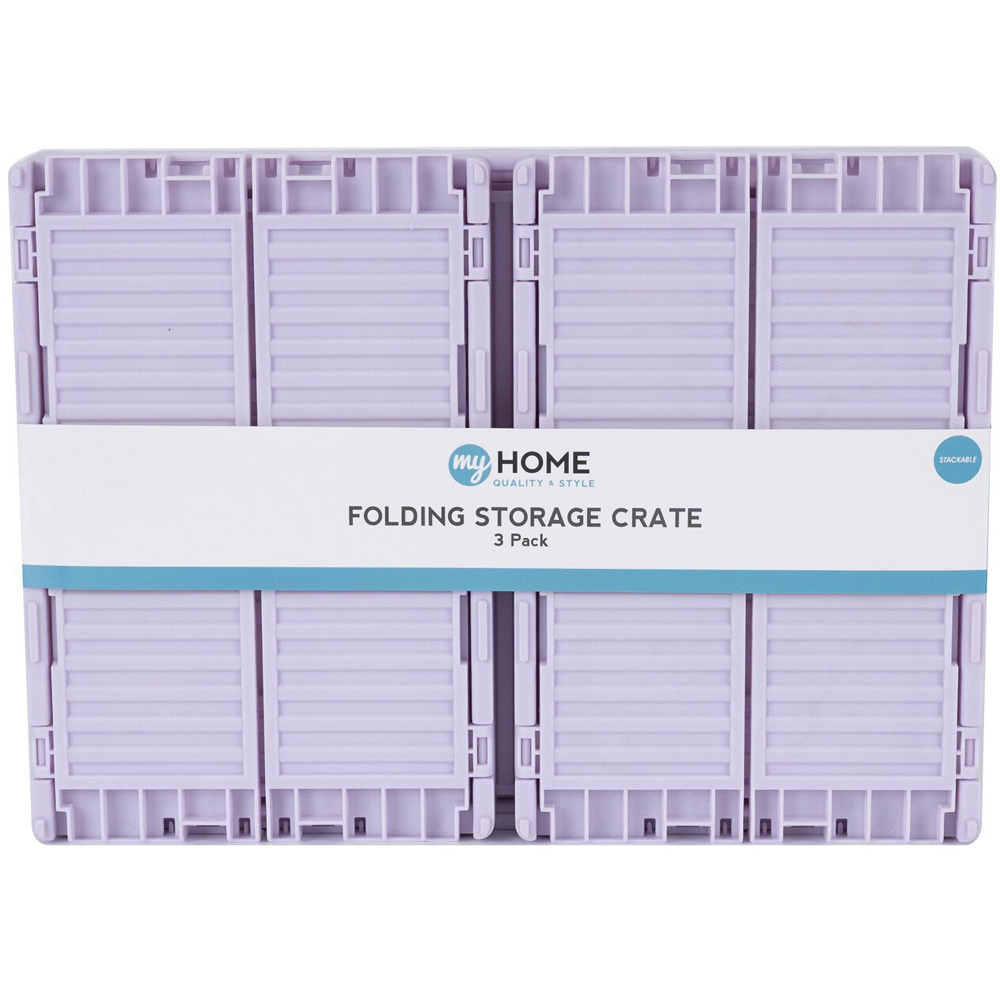My Home Ribbed Foldable Storage Crate 3 Pack Image 3