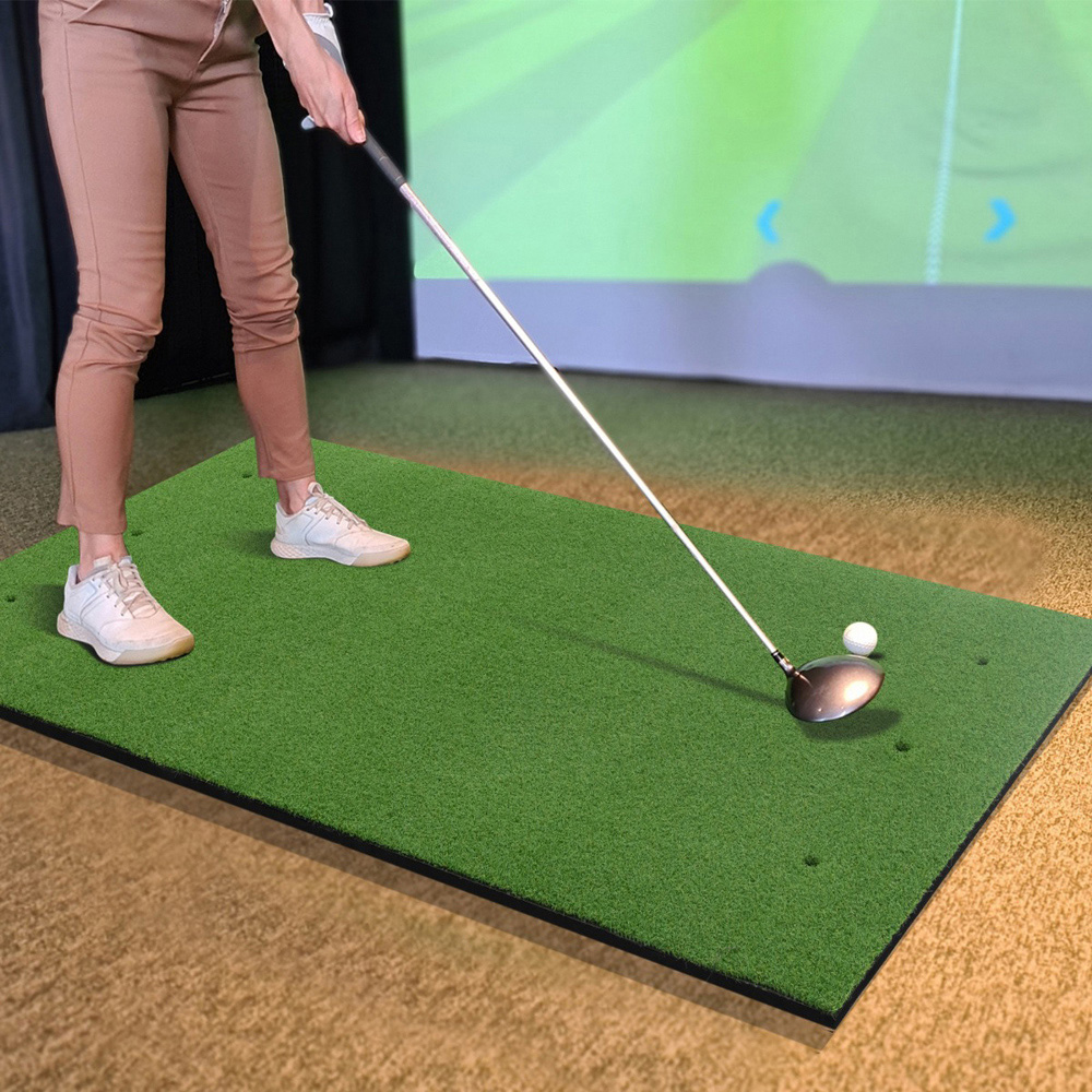 Costway Golf Hitting Mat with Rubber Tees and Alignment Sticks 25mm Image 2
