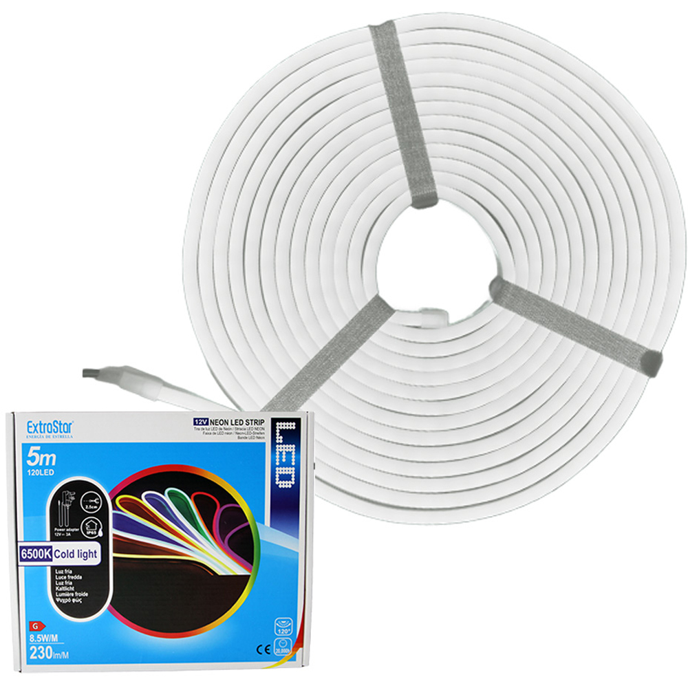 ExtraStar Neon Cold Light LED Strip with Power Adapter 5m Image 2