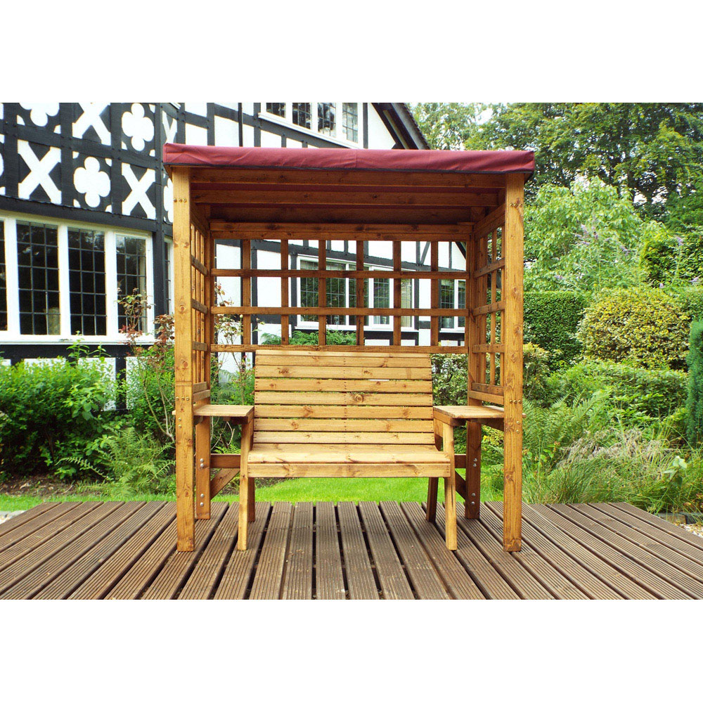 Charles Taylor Wentworth 2 Seater Arbour with Burgundy Roof Cover Image 4
