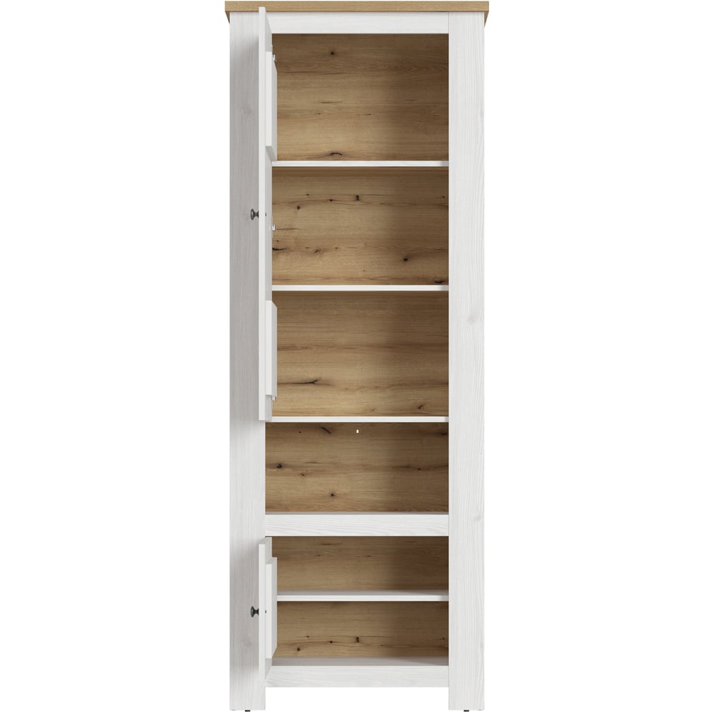 Florence Celesto 2 Door White and Oak Display Cabinet Image 3
