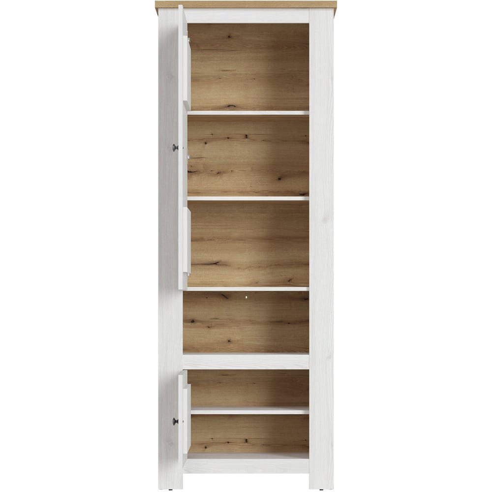 Florence Celesto 2 Door White and Oak Display Cabinet Image 3