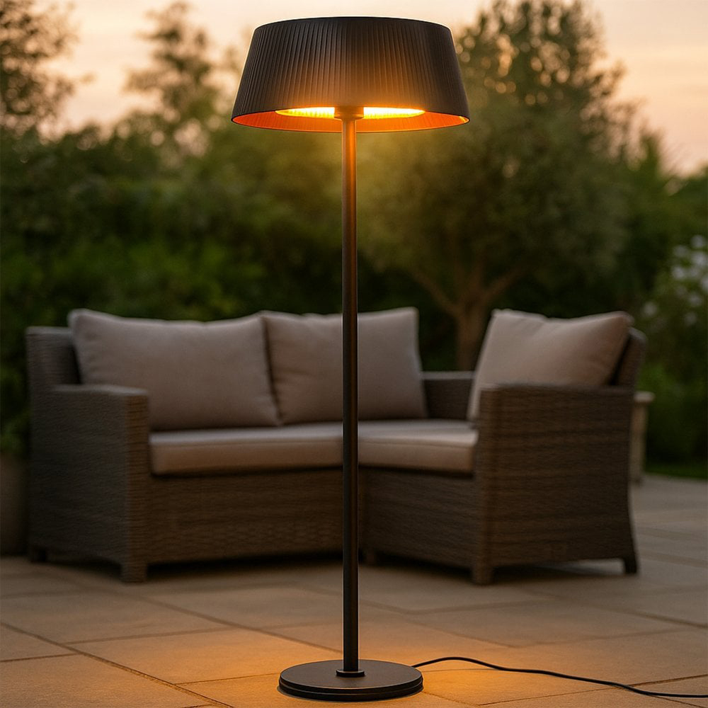 Jack Stonehouse Solara Black Freestanding Lamp Halogen Patio Heater 2000W Image 2